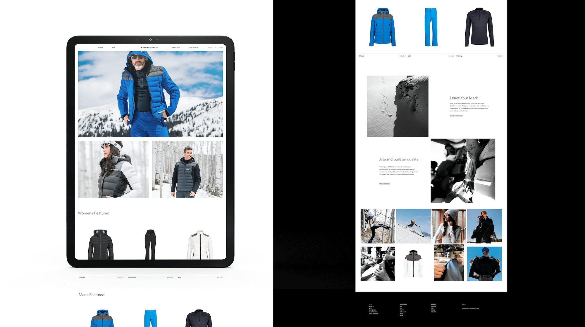 Fashion and apparel website design